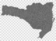 Blank map Santa Catarina of Brazil. High quality map Santa Catarina with municipalities on transparent background for your web site design, logo, app, UI.  Brazil.  EPS10.