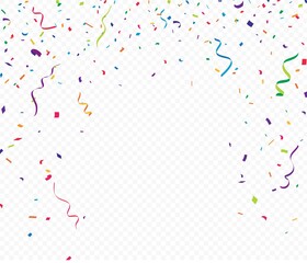 Wall Mural - colorful confetti celebrations design isolated on transparent background
