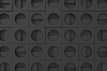 Wall Mural - abstract background of dark metal. 3d background design. 3d rendering.