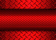 Background red metallic, 3d vector design with diamond plate sheet metal texture.