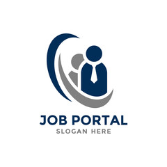 Wall Mural - Job portal logo design template. Concept of professional employee recruitment agency logo vector