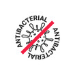 © Роман Ярощук - Antibacterial sign. Novel coronavirus is crossed out with red STOP sign. Vector illustration