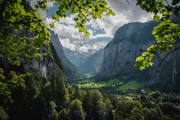 Aufkleber - Scenic View Of Lauterbrunnen Valley In Switzerland