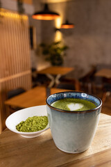 Wall Mural - Cup of matcha latte