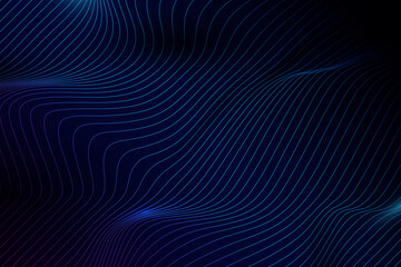 Wall Mural - Blue abstract wave and lines pattern stripe with futuristic technology concept background. Vector illustration