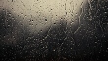 Rain Days, Heavy Rain Falling On Window Surface