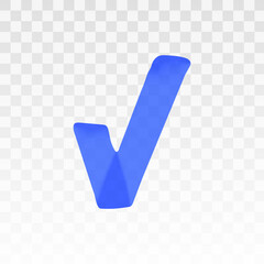 Aufkleber - Blue highlighter check mark isolated on transparent background. Marker pen highlight underline stroke. Vector hand drawn graphic stylish element