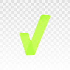 Aufkleber - Green highlighter check mark isolated on transparent background. Marker pen highlight underline stroke. Vector hand drawn graphic stylish element