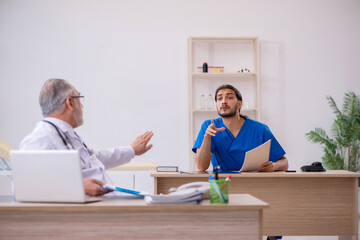 Two doctors working in the clinic