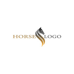 Wall Mural - Hair Horse Logo design Concept Gold