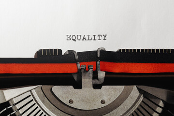 Poster - Text EQUALITY typed on retro typewriter