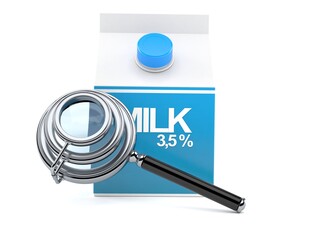 Sticker - Milk box with magnifying glass