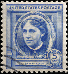 Wall Mural - Louisa May Alcott on old american stamp