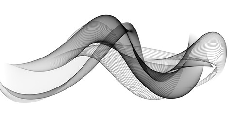 Leinwandbilder -  Abstract Black And White Wave Design
