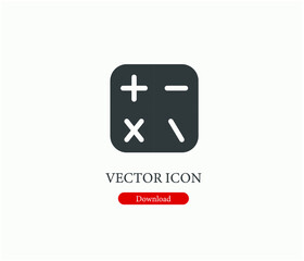 Poster - Calculator vector icon.  Editable stroke. Linear style sign for use on web design and mobile apps, logo. Symbol illustration. Pixel vector graphics - Vector