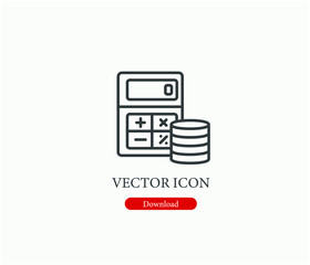 Poster - Accounting vector icon.  Editable stroke. Linear style sign for use on web design and mobile apps, logo. Symbol illustration. Pixel vector graphics - Vector