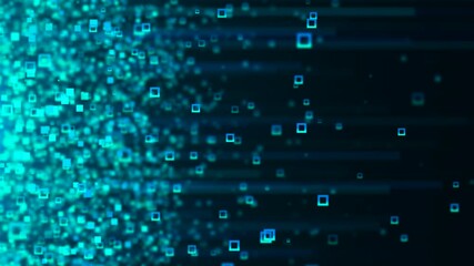 Poster - Digital backdrop with stroke particles, computer generated. 3d render streaming data
