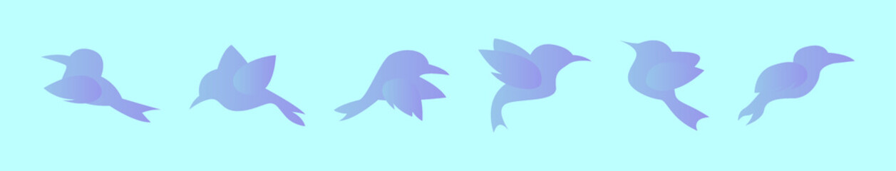 Wall Mural - set of bird cartoon icon design template with various models. vector illustration isolated on blue background