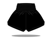 Black Shorts Boxing Pants-Running Pants Vector For Template.