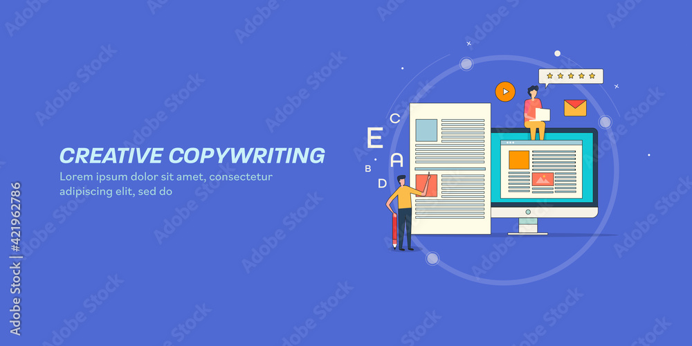 Content writing and development team working on brand message, digital ...