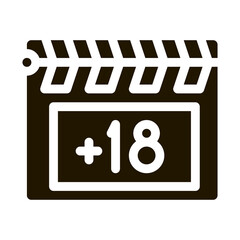Poster - Clapper Board Icon Vector Glyph Illustration