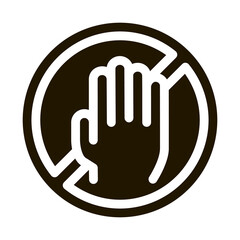 Poster - Hand Crossed Mark Icon Vector Glyph Illustration