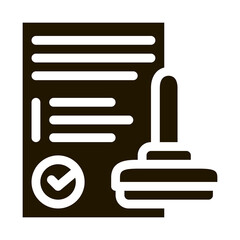 Poster - Approve Stamp Icon Vector Glyph Illustration