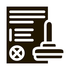 Poster - List Denial Stamp Icon Vector Glyph Illustration