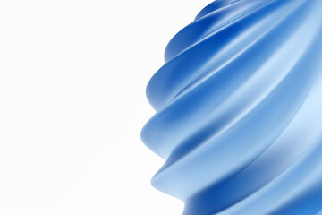 Poster - 3d illustration of blue monochrome unusual shape. simple geometric hexagonal shapes pattern, backgro