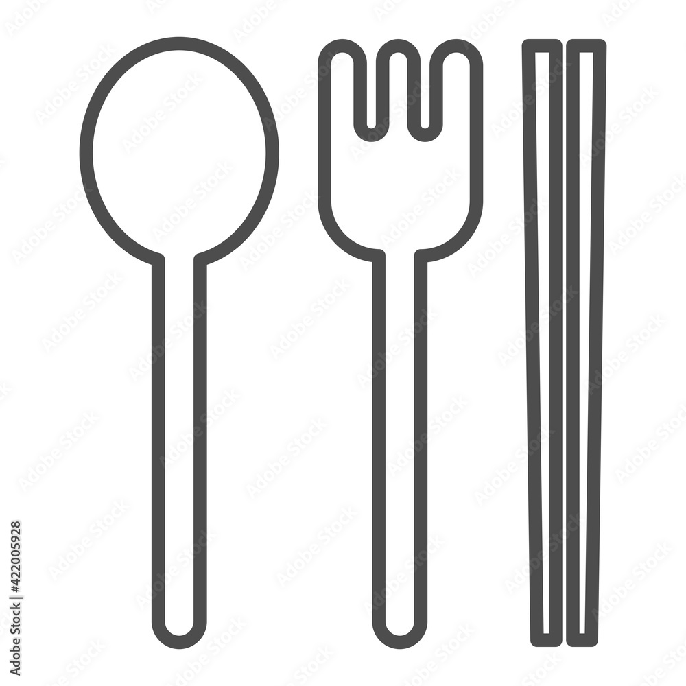 ナイフとフォークと箸のアイコン　ベクターイラスト