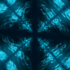 Canvas Print - water aqua tunnel. underwater corridor, blue neon waves, water streaks. blue neon dark abstraction. 