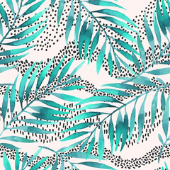 Wall Mural - Tropical illustration for minimalist print, cover, fabric, scrapbooking wallpaper, birthday card background