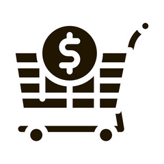 Poster - Shop Cart Dollar Icon Vector Glyph Illustration