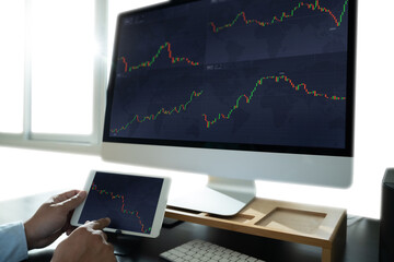 Poster - work hard Data Analytics Statistics Information Business Technology investment trading a stock exchange