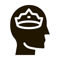 Poster - Crown Man Head Icon Vector Glyph Illustration
