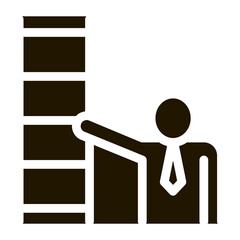 Poster - Human Stairs Icon Vector Glyph Illustration