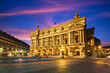 Night view of the Palais Garnier, Opera in Paris, france