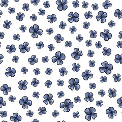 Wall Mural - Blue small flowers seamless pattern. Used for wallpaper, printing wrapping paper, textiles