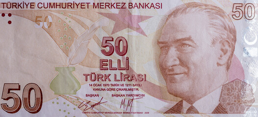 Sticker - World money collection. Fragments of Turkish money