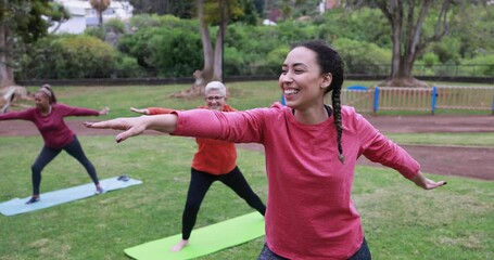 Wall Mural - People doing yoga class keeping social distance at city park - Healthy lifestyle and sport during coronavirus outbreak - Healthy lifestyle concept