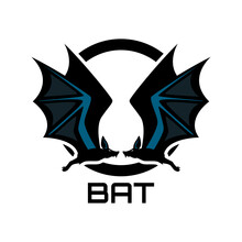 Bat Logo Isolated On White Background. Vector Illustration