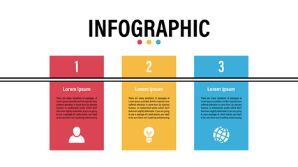 Wall Mural - Infographic design template with business concept vector illustration with 3 steps or options or processes represent work flow or diagram