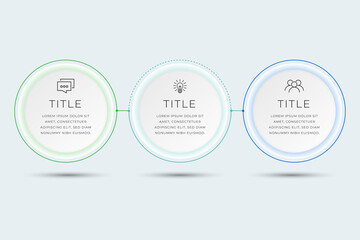 Poster - Vector Infographic thin line design with icons and 3 options or steps. Infographics for business concept. Can be used for presentations banner, workflow layout, process diagram