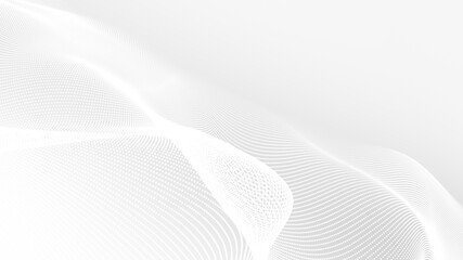 Dot white gray wave light technology texture background. Abstract big data digital concept. 3d rendering.