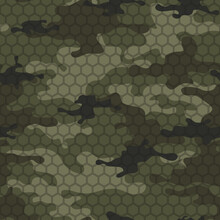 Classic Camouflage Seamless Pattern. Modern Abstract Camo. Military Texture. For Hunting And Fishing. Vector Illustration