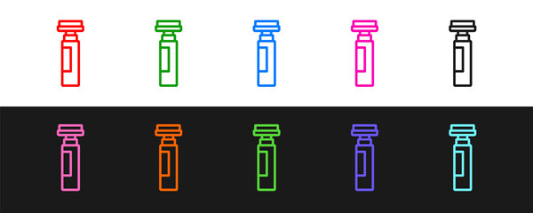 Poster - Set line Marker pen icon isolated on black and white background. Vector
