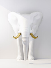 white elephant with golden tusks