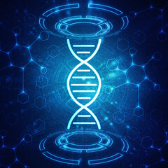 Sticker - 2d render of dna structure, abstract background