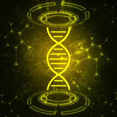 Sticker - 2d render of dna structure, abstract background