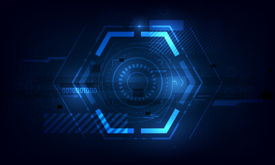 Fototapete - abstract hexagon pattern molecular sci fi scientific design tech innovation concept background